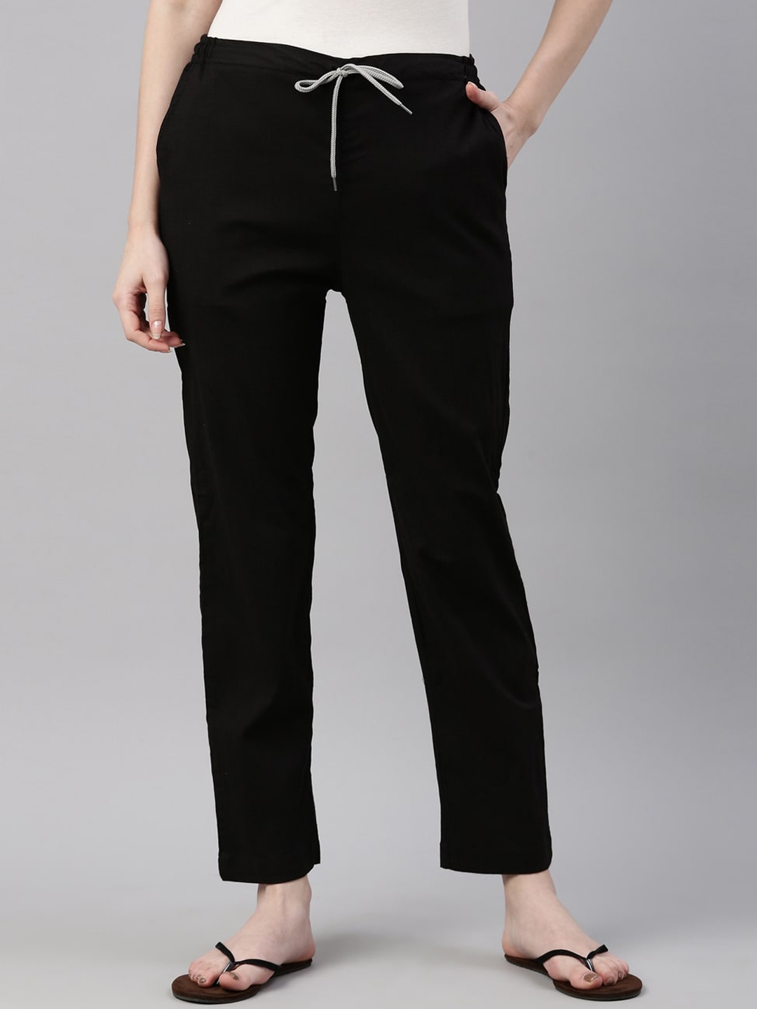 Buy Kryptic Women Black Solid Lounge Pants - Lounge Pants for Women ...
