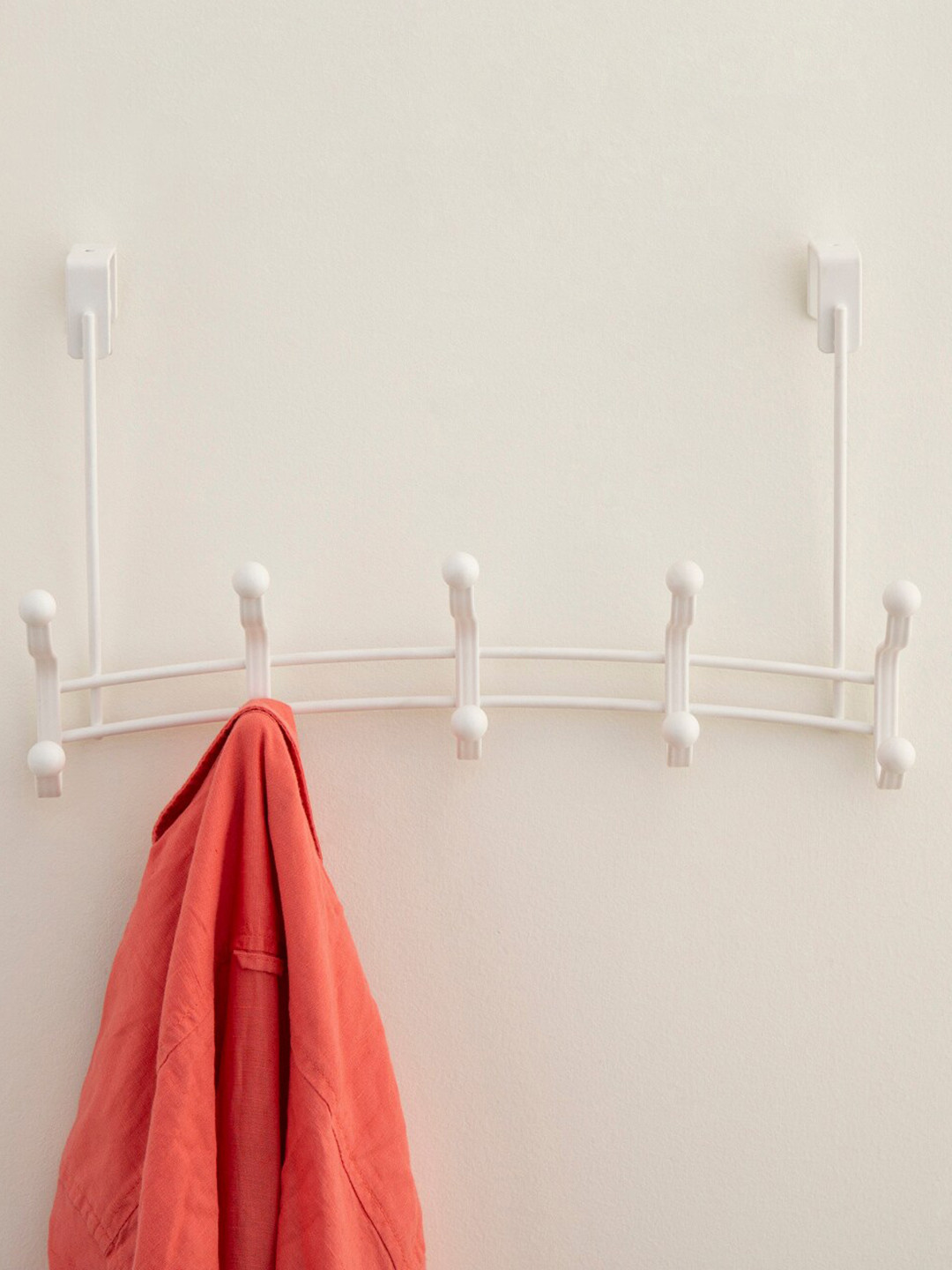 Buy Home Centre Set Of 5 White Solid Over Door Hook Set Hooks And