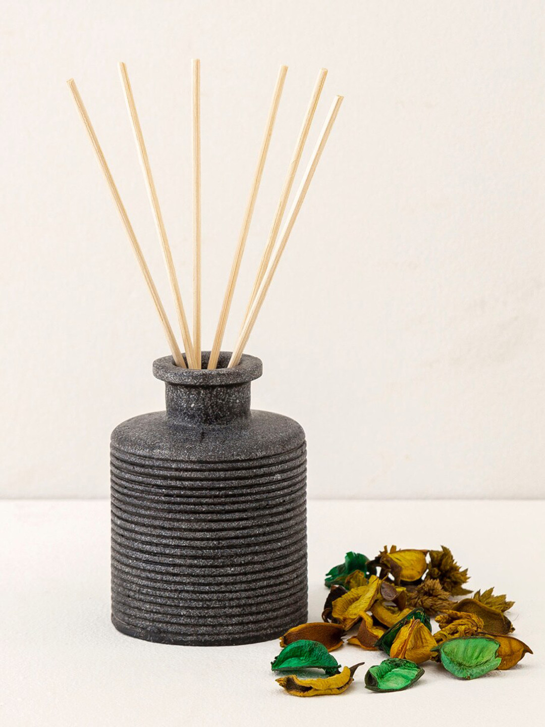 Buy Home Centre Black Polyresin Reed Diffuser Set 7 Piece Aroma Oil