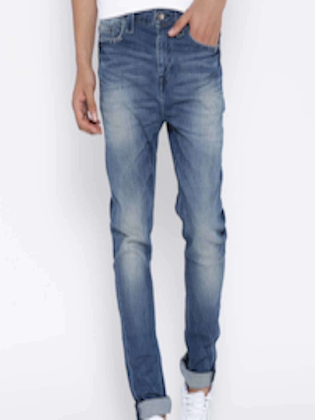 Buy United Colors Of Benetton Men Blue Carrot Fit Stretchable Jeans ...