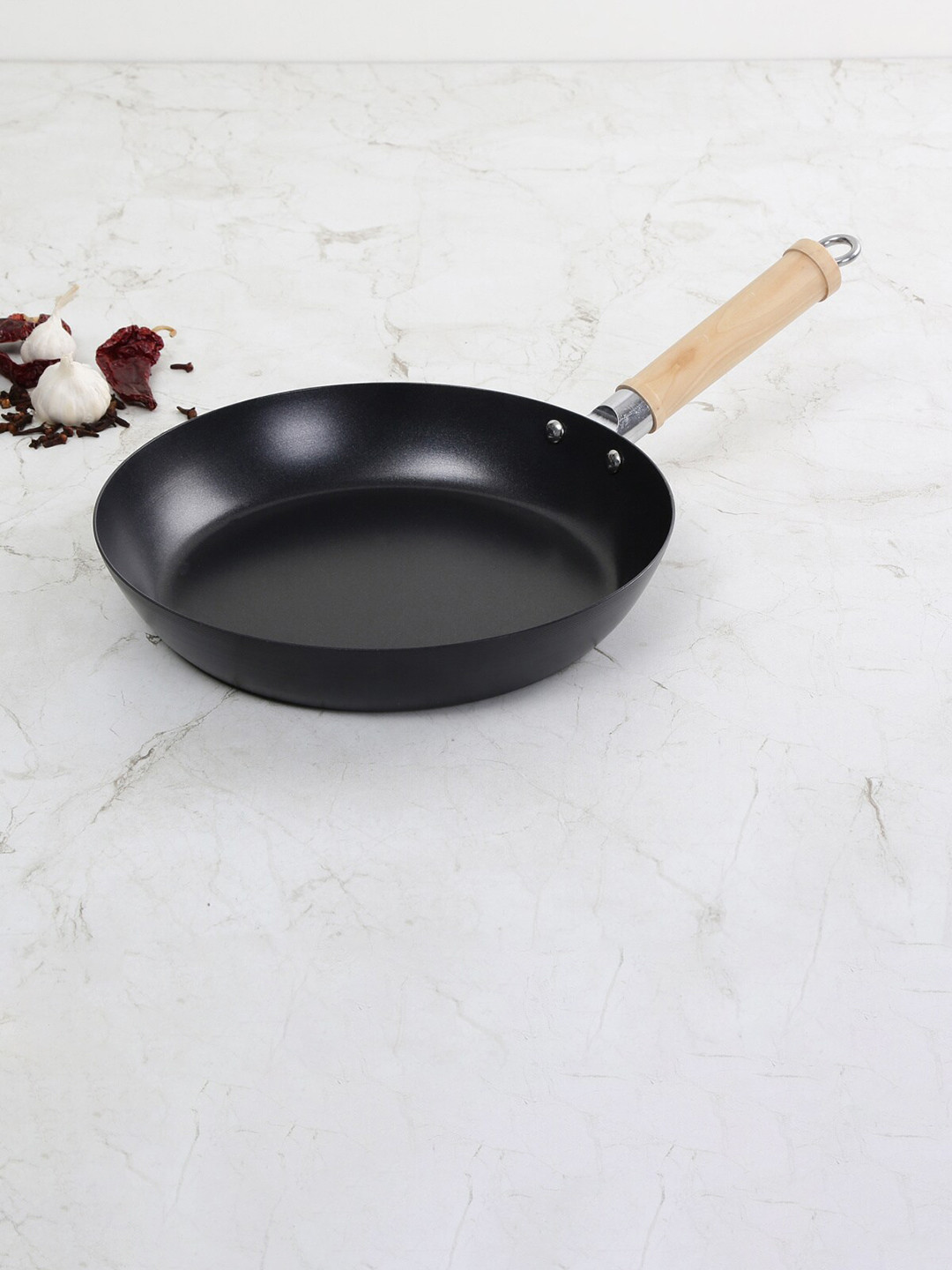 Buy Home Centre Black & Brown Solid Stainless Steel Frying Pan Pan