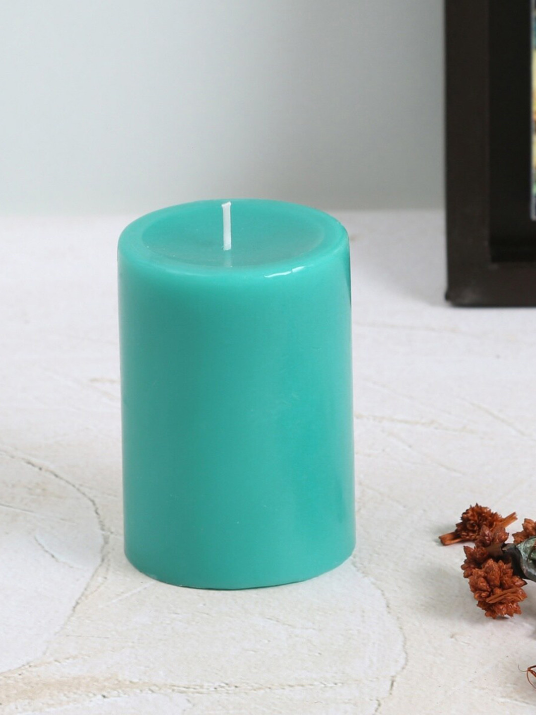 Buy Home Centre Blue 1 Piece Colour Connect Solid Round Pillar Candle
