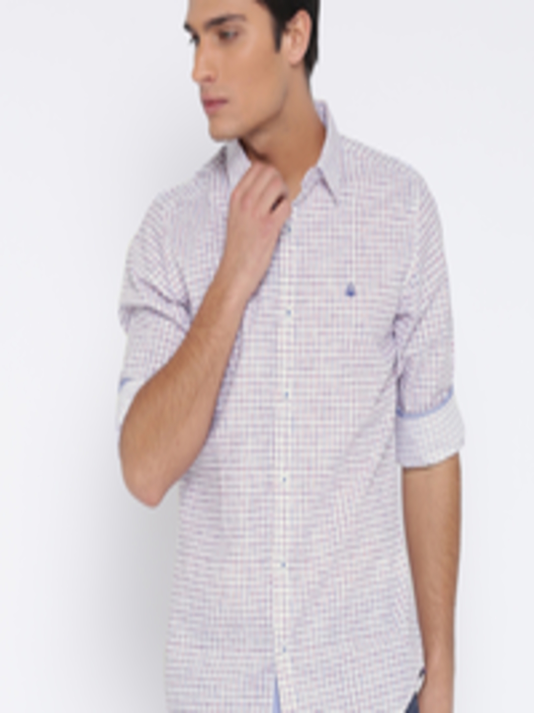 Buy United Colors Of Benetton Men White Checked Casual Shirt - Shirts ...