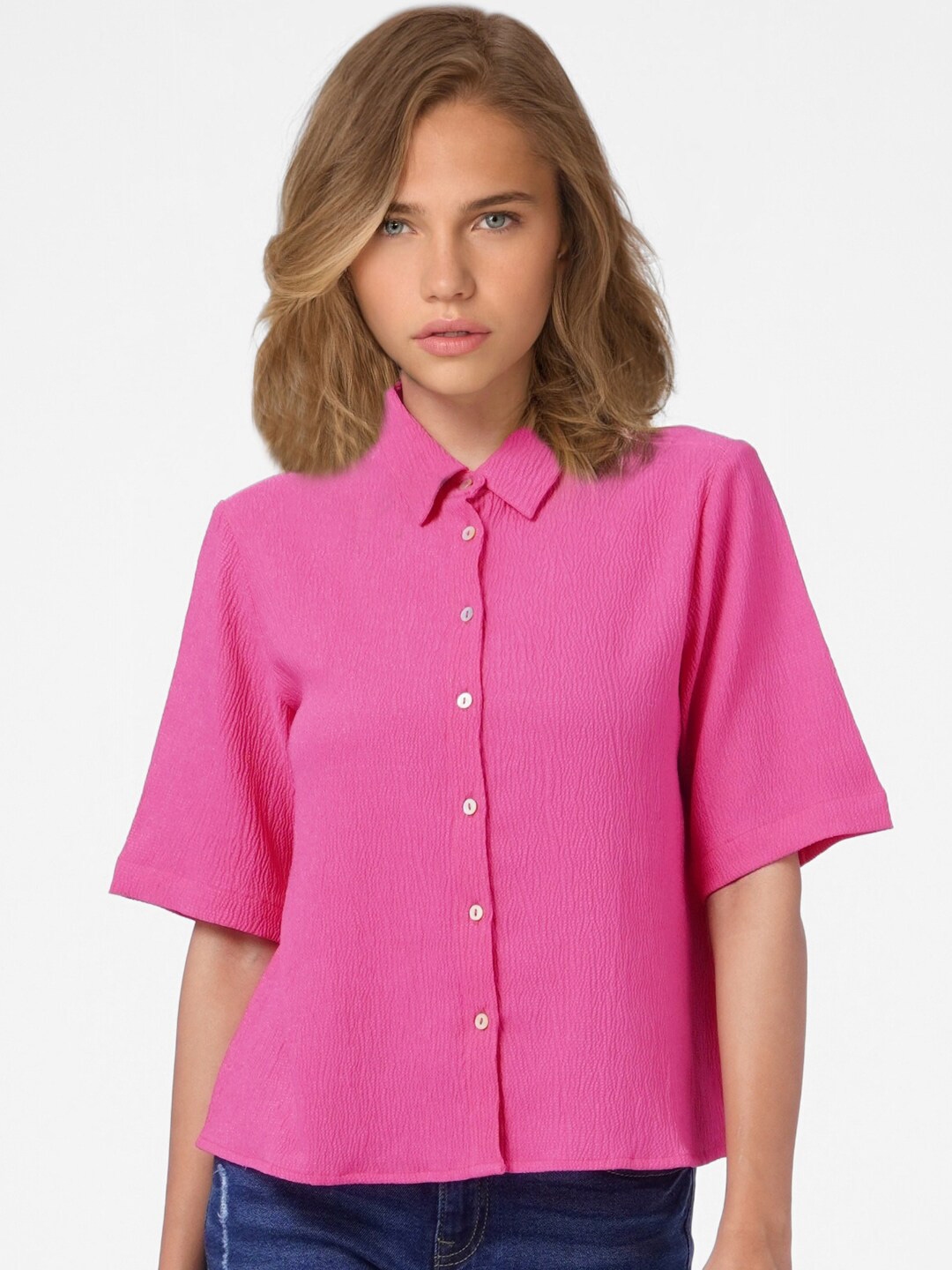 Buy ONLY Women Pink Casual Shirt Shirts for Women 17809056 Myntra