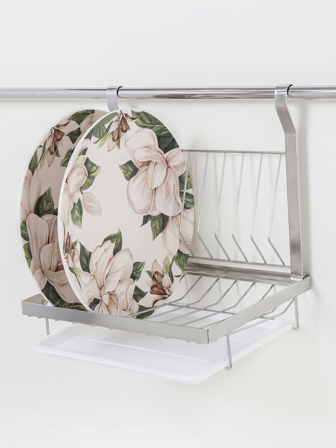 Buy Home Centre Silver Toned Stainless Steel Hanging Dish Rack Racks