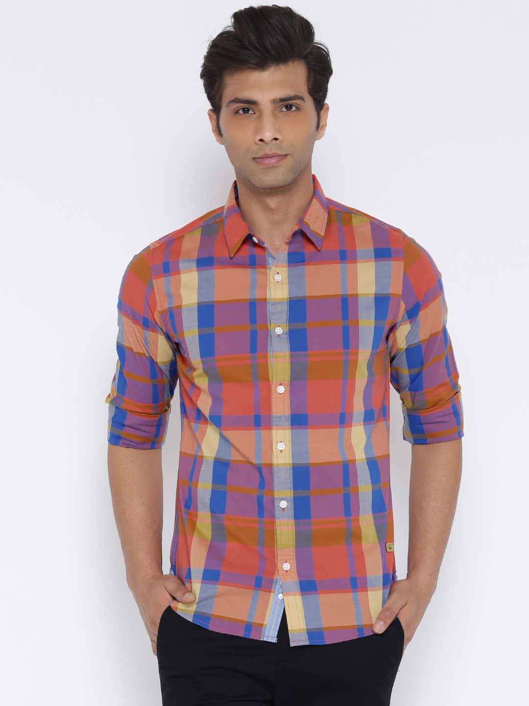 Buy United Colors Of Benetton Men Multicoloured Regular Fit Checked ...