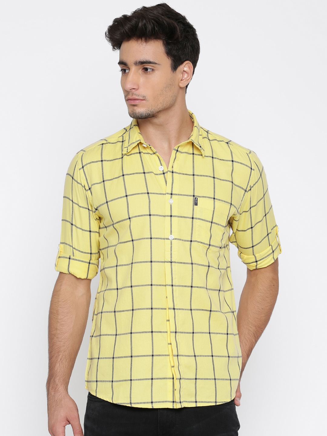 yellow check shirt matching pant