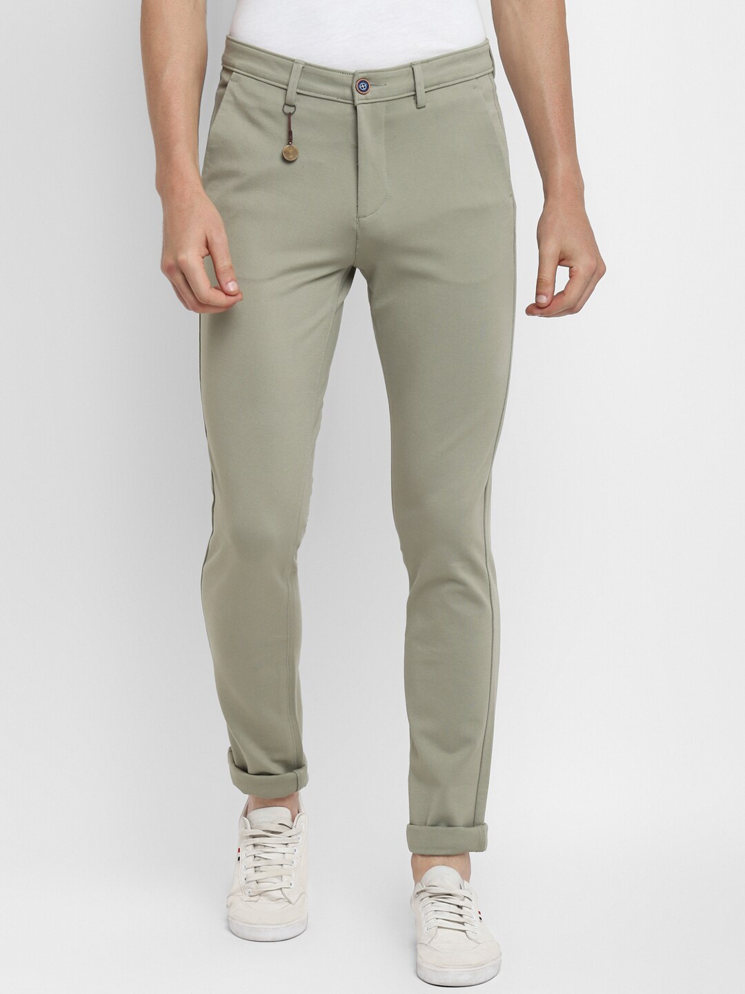 Buy Turtle Men Grey Solid Tapered Fit Trousers - Trousers for Men ...