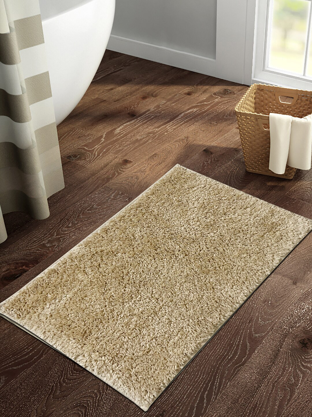 Buy SPACES Beige Solid 1434 GSM Bath Rugs Bath Rugs for Unisex