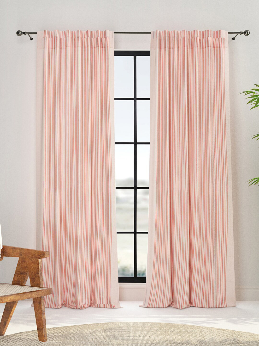 Buy Fabindia Coral Striped Window Curtain Curtains And Sheers for