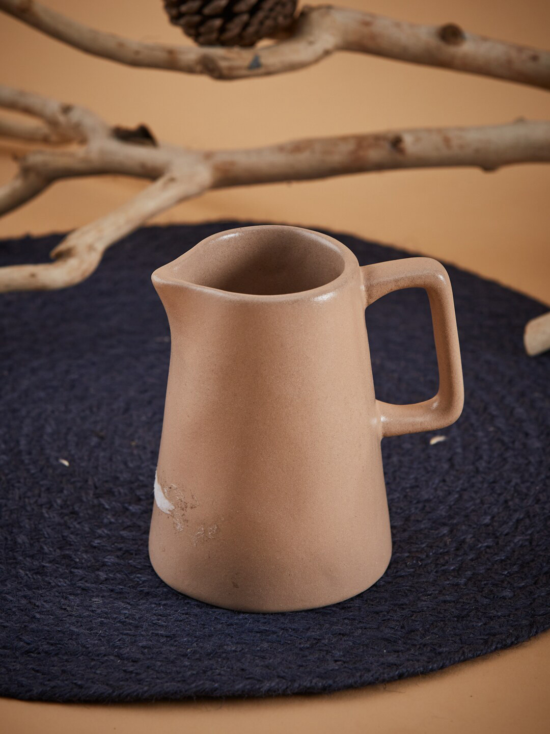 Buy Fabindia Taupe Solid Ceramic Water Jug Bar And Drinkware for