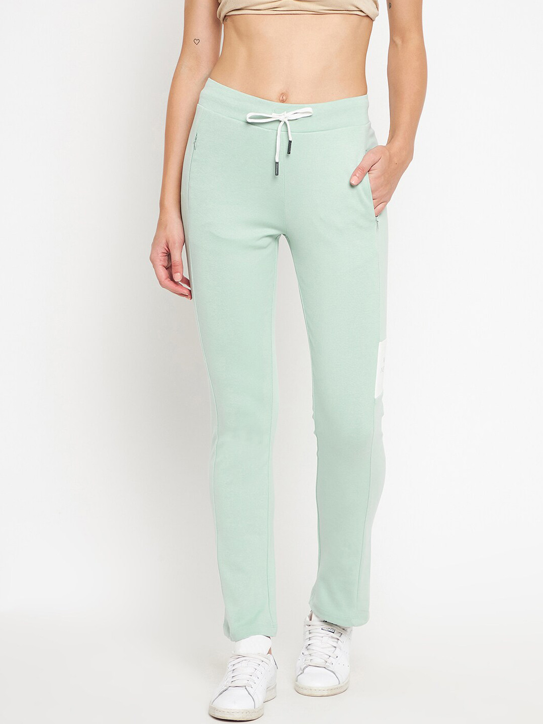 Buy Madame Women Mint Green Solid Track Pant Track Pants for Women