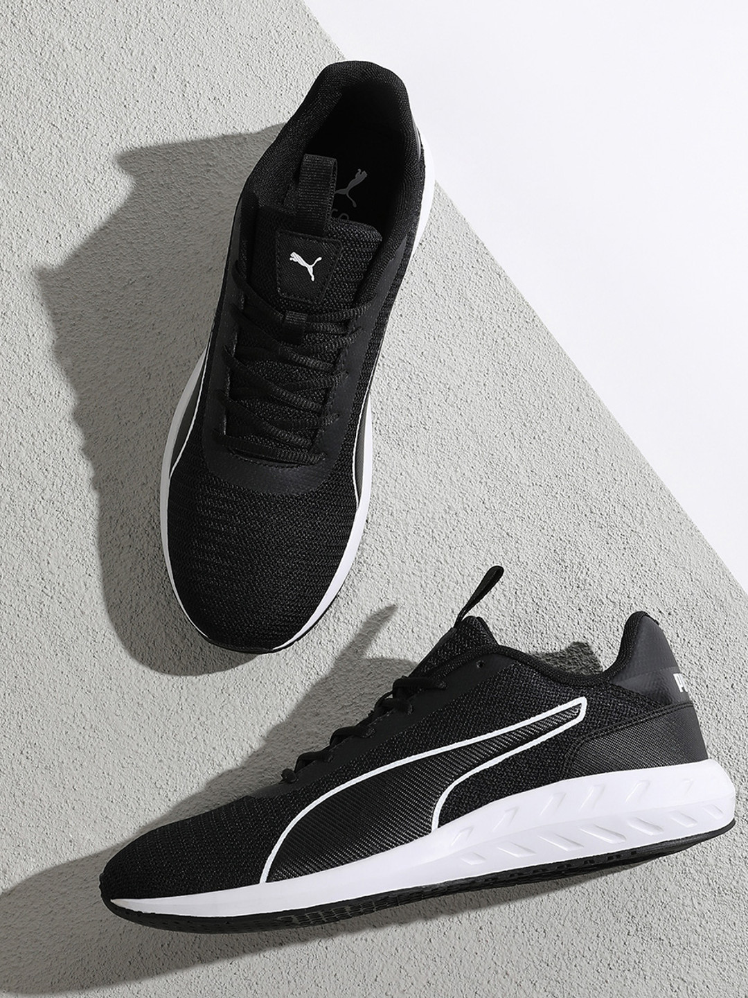 Buy Puma Men Black Textile Grandeur Running Shoes Sports Shoes for