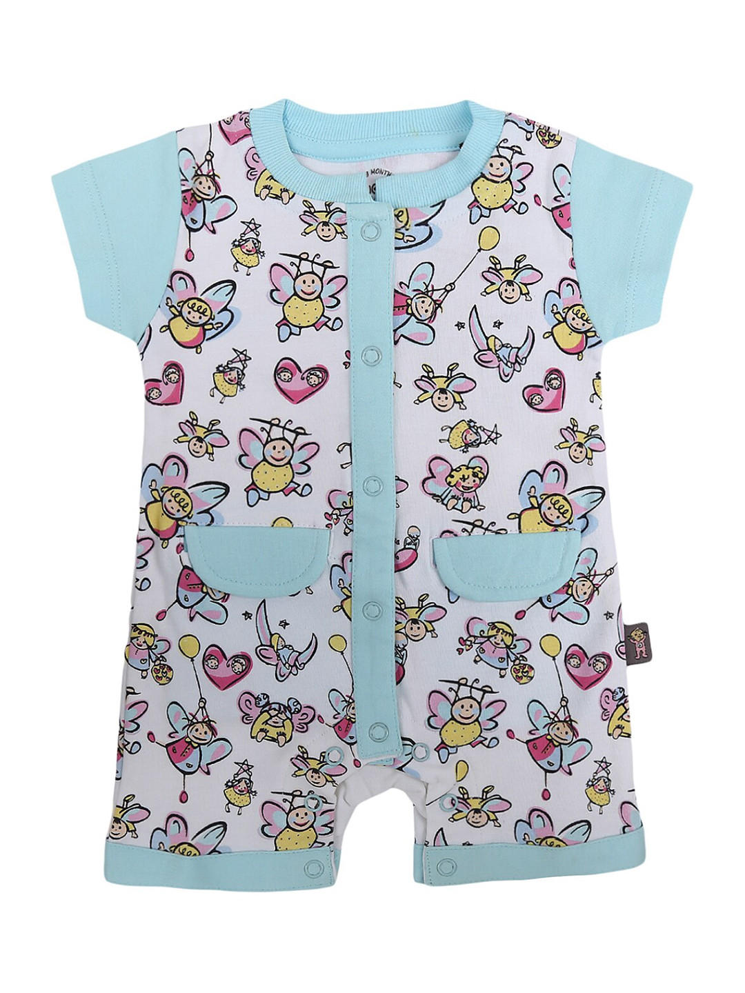 Buy V Mart Infant Blue & White Printed Cotton Rompers Rompers for Unisex Kids 17825238 Myntra