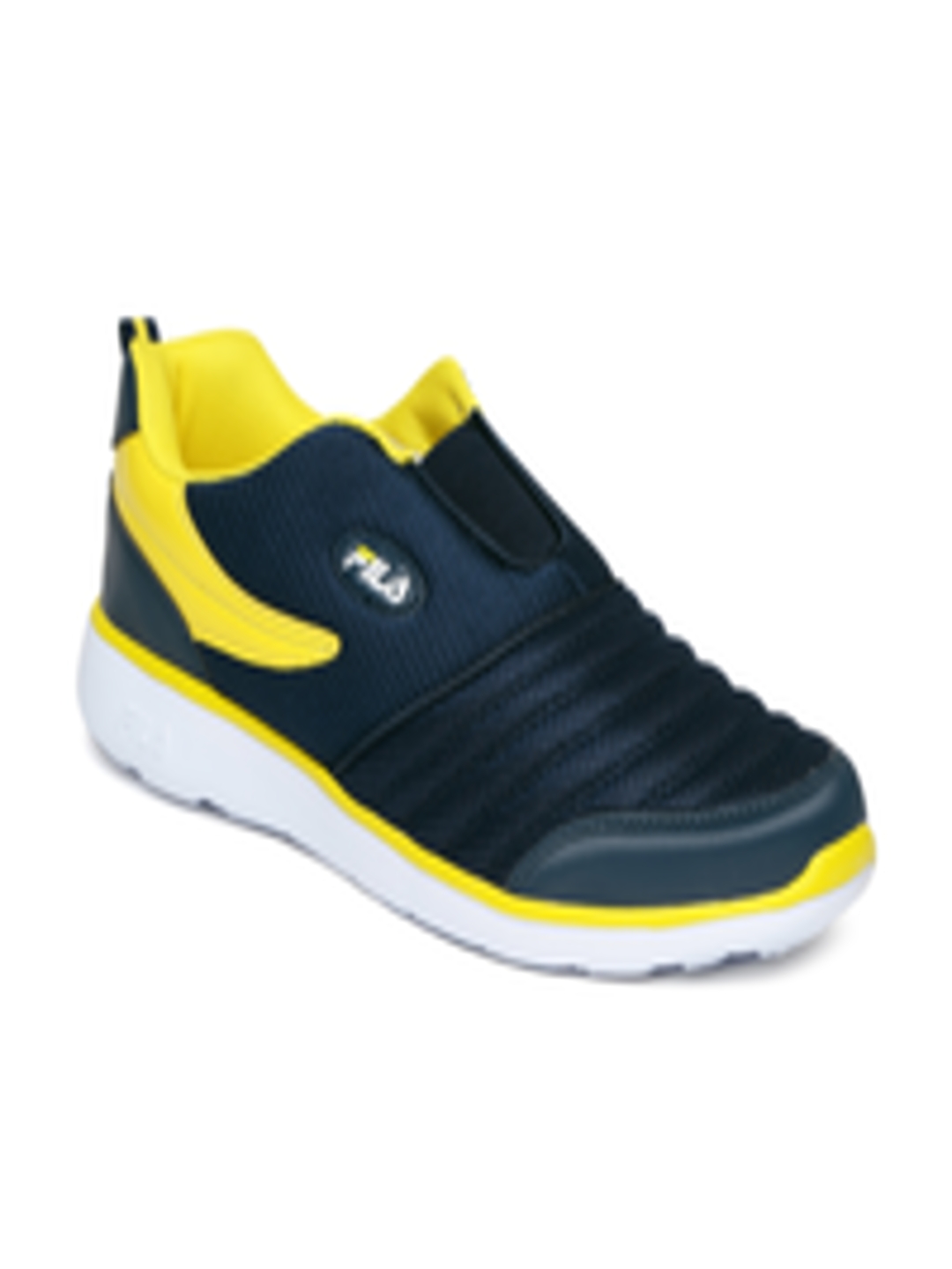 Buy FILA Men Navy & Yellow Colourblocked SMASH VI Slip On Sneakers - Casual Shoes for Men ...