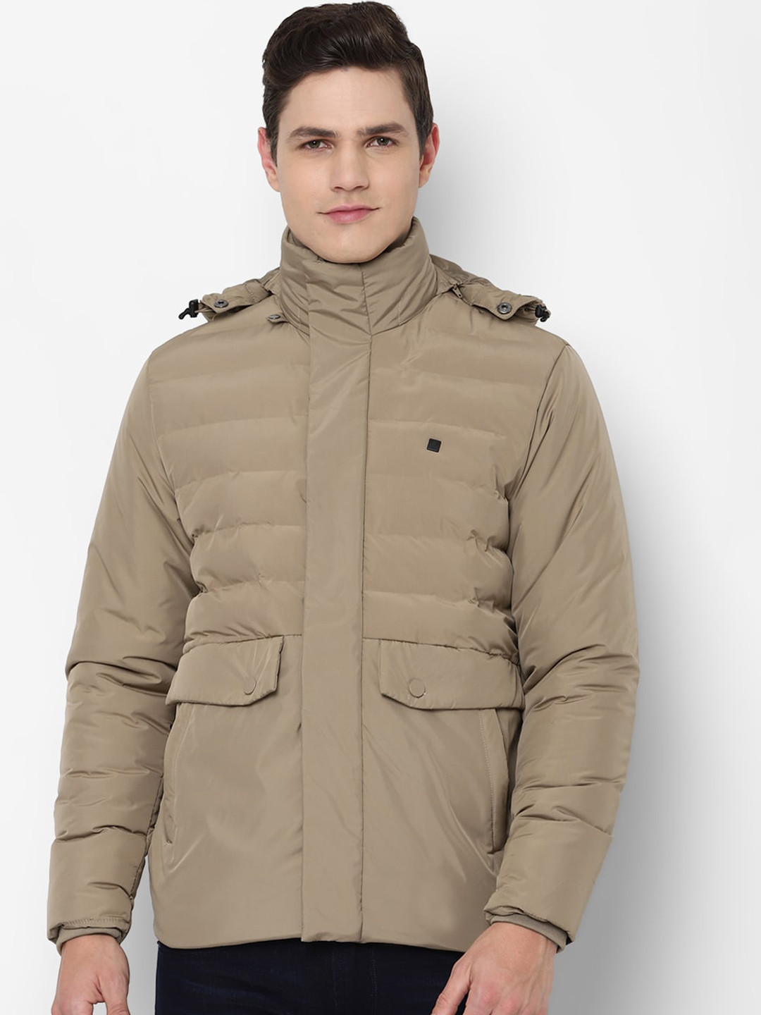 Buy Allen Solly Men Khaki Puffer Jacket - Jackets for Men 17826498 | Myntra