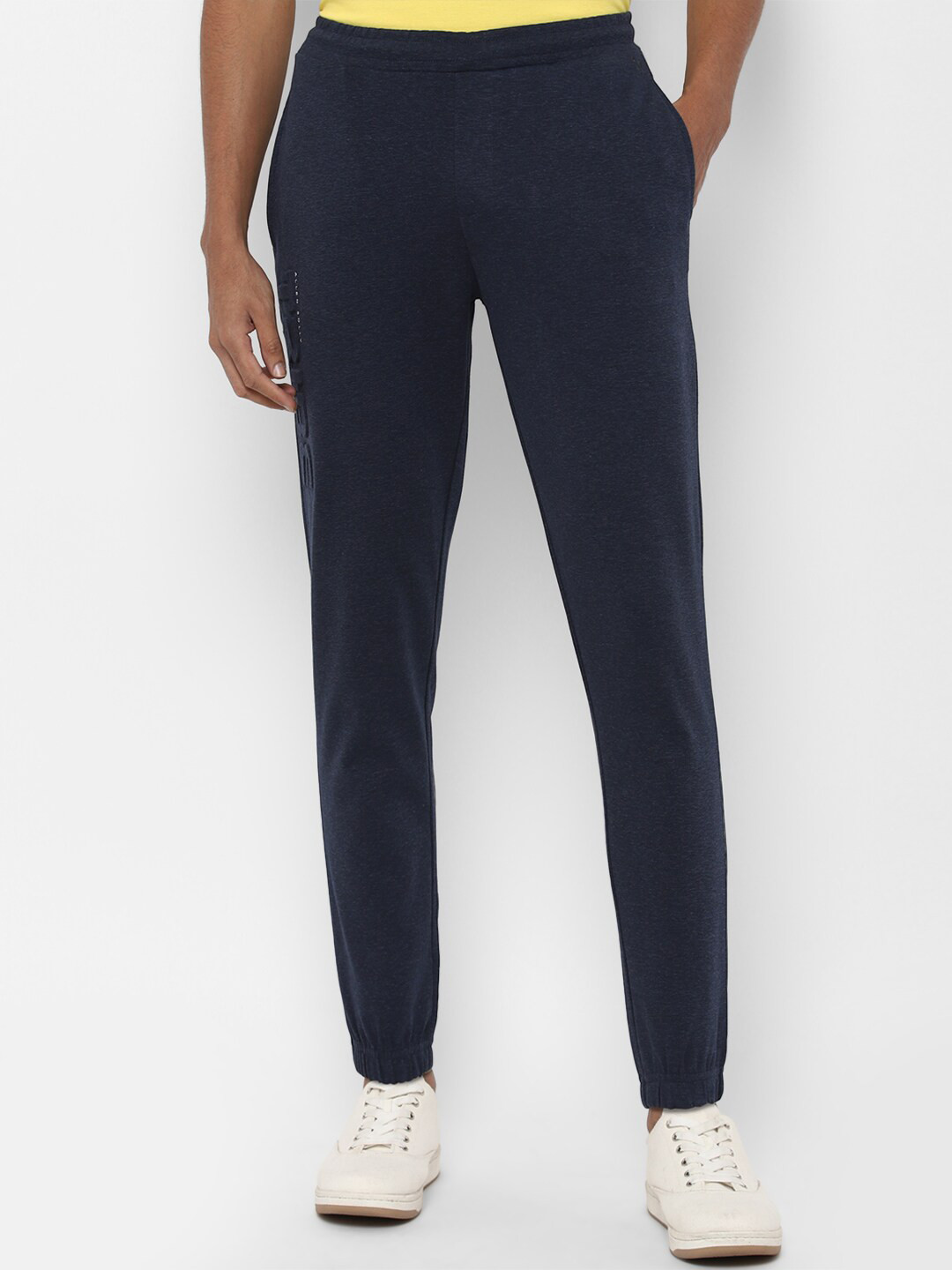 Buy Allen Solly Men Navy Blue Solid Joggers Track Pants for Men