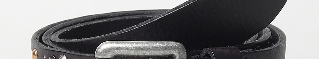 Buy Jack & Jones Men Black Embellished Leather Belt - Belts for Men ...