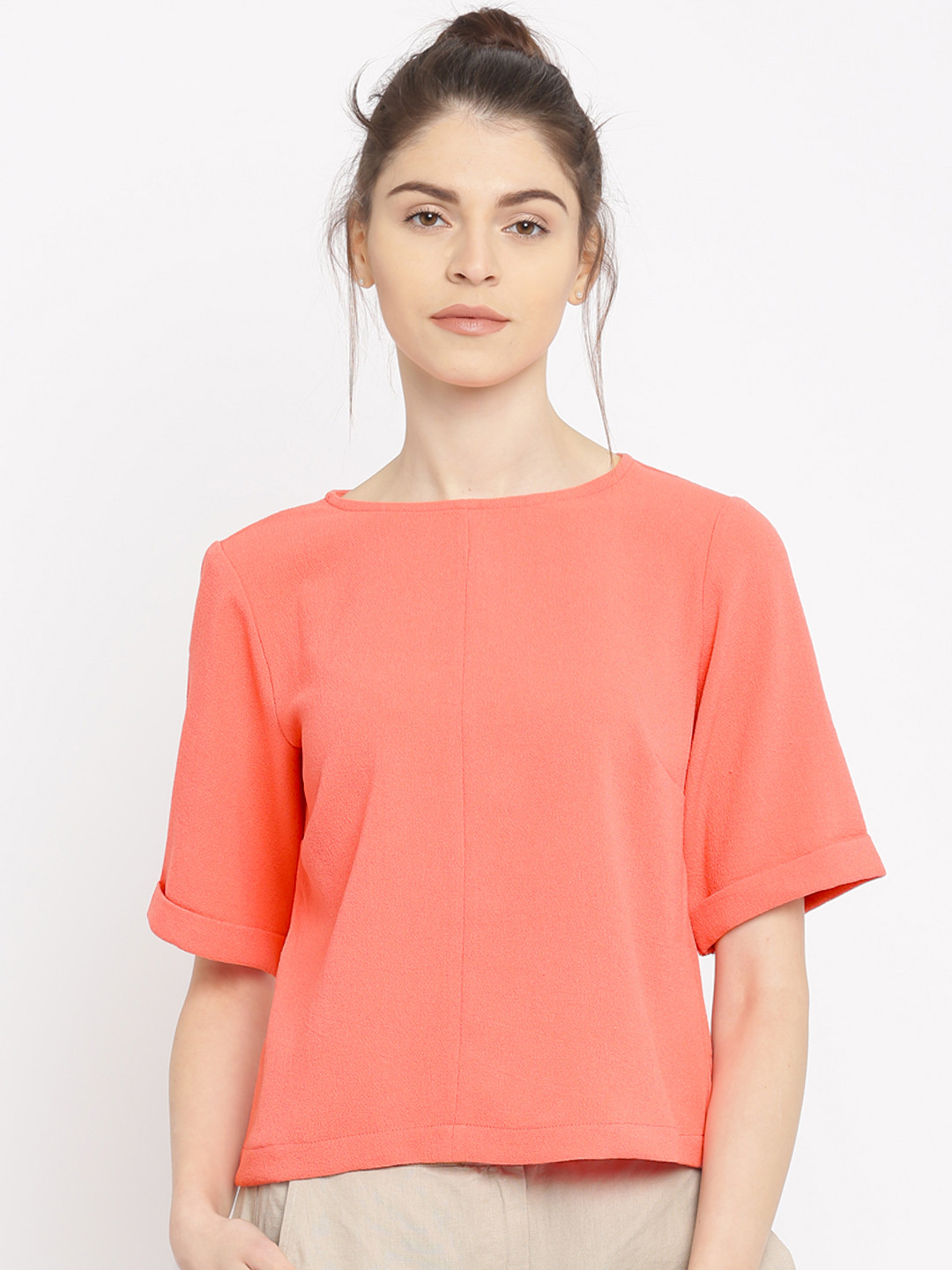 Buy Vero Moda Women Peach Solid Top Tops for Women 1783127 Myntra