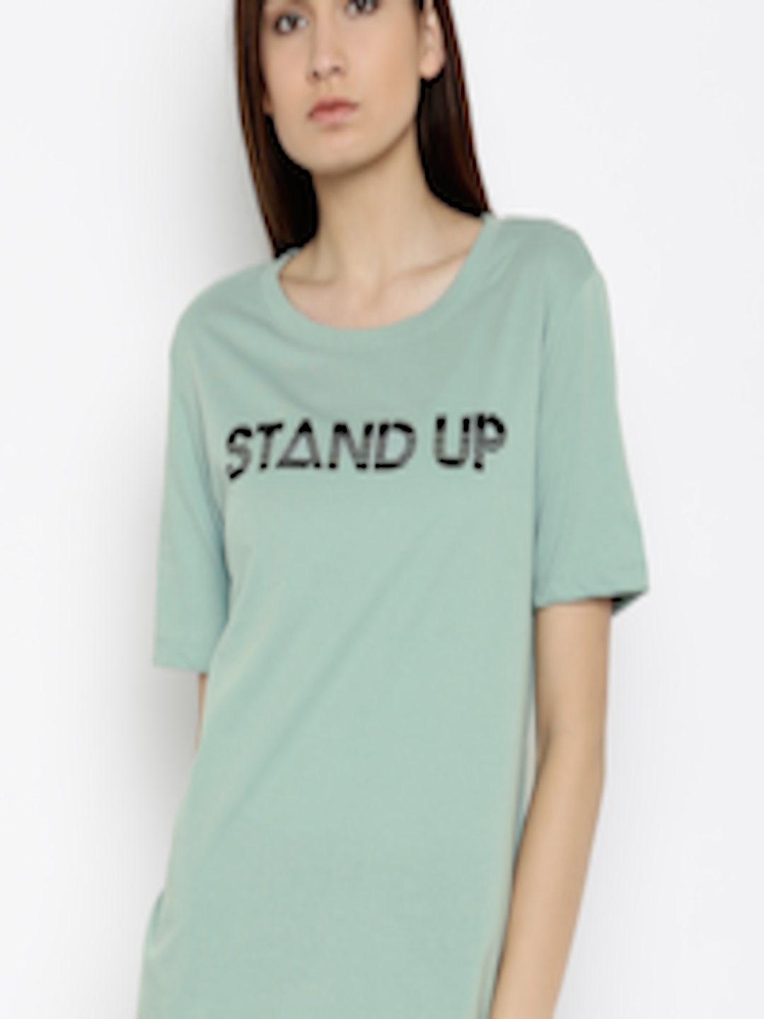 Buy Vero Moda Green Printed Pure Cotton T Shirt - Tshirts for Women ...