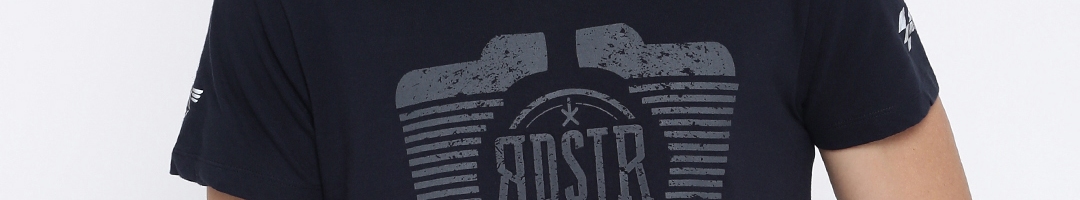 Buy RDSTR Men Navy Blue Printed MotoGP Pure Cotton T Shirt - Tshirts ...