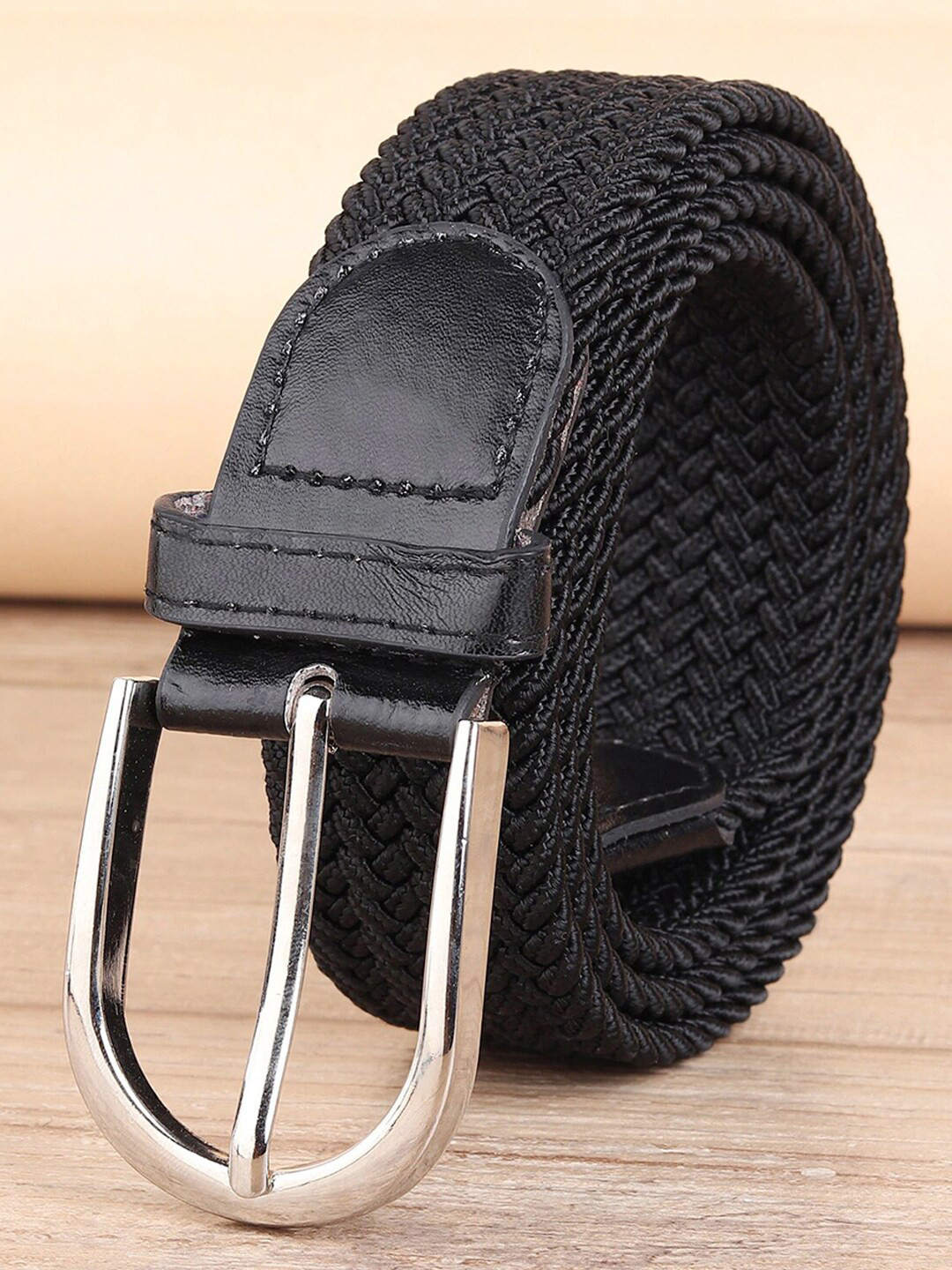 Buy MONKS & KNIGHTS Men Black Braided Canvas Belt Belts for Men