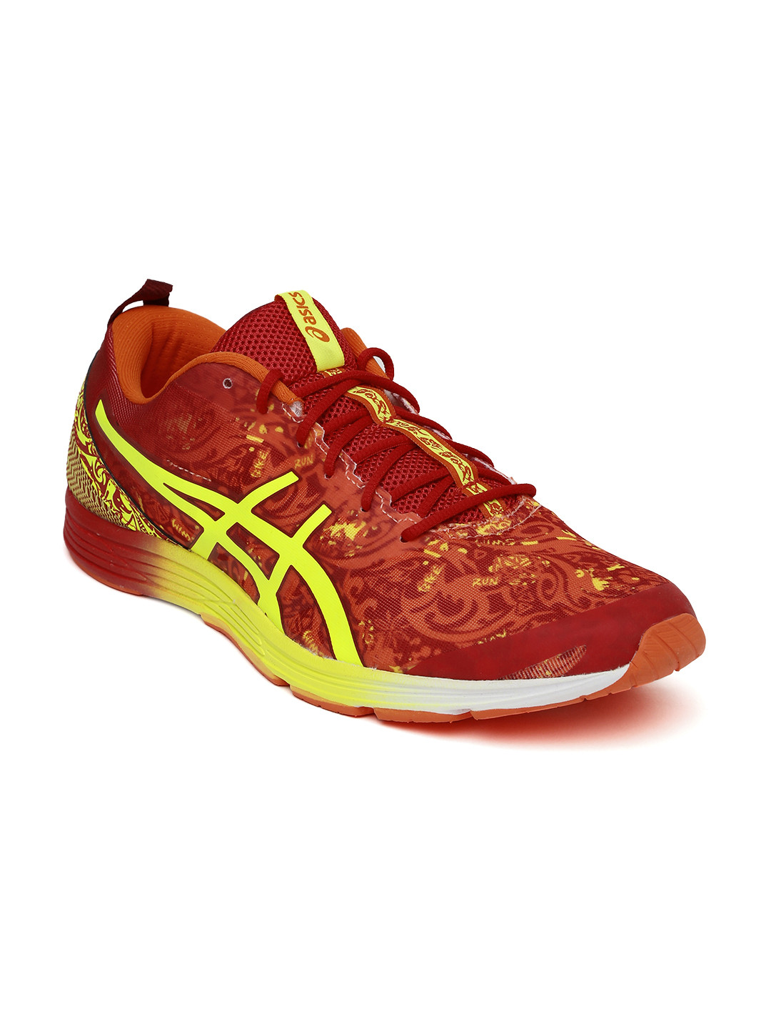 Buy ASICS Men Red & Yellow Printed Running Shoes Sports Shoes for Men
