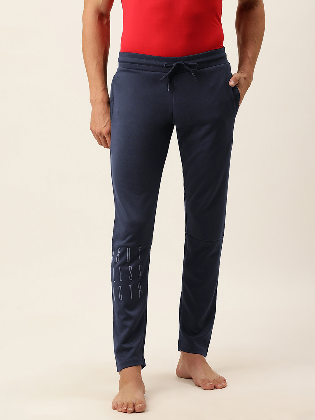 Buy Sweet Dreams Men Navy Blue Solid Slim Fit Lounge Pants Track