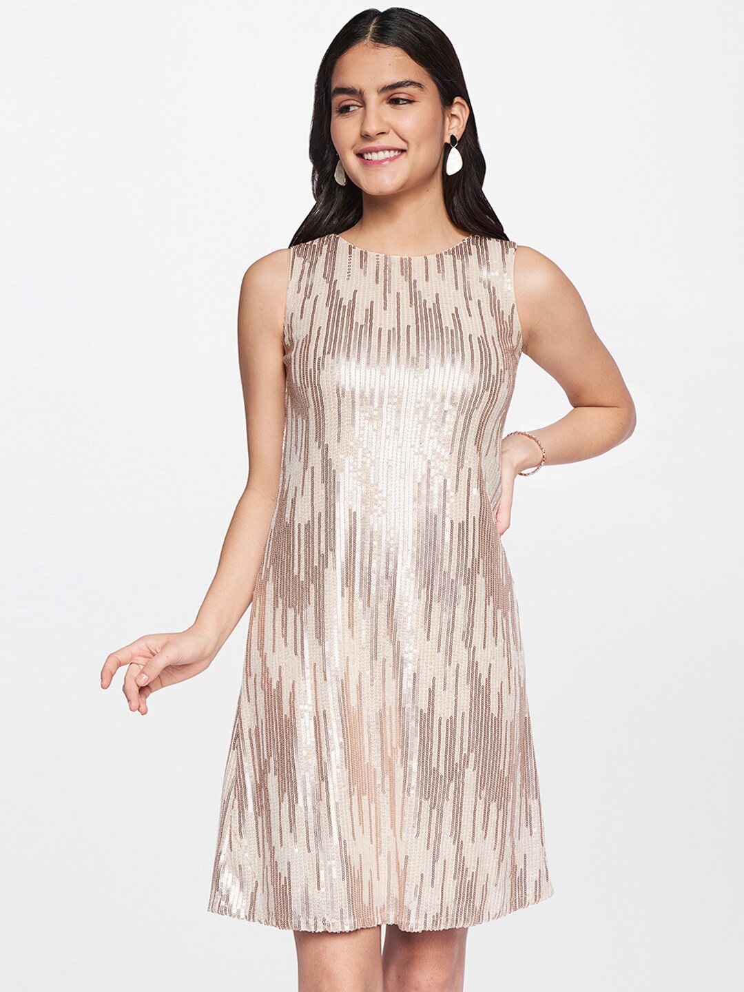 Buy AND Beige Embellished A Line Dress - Dresses for Women 17847144 | Myntra