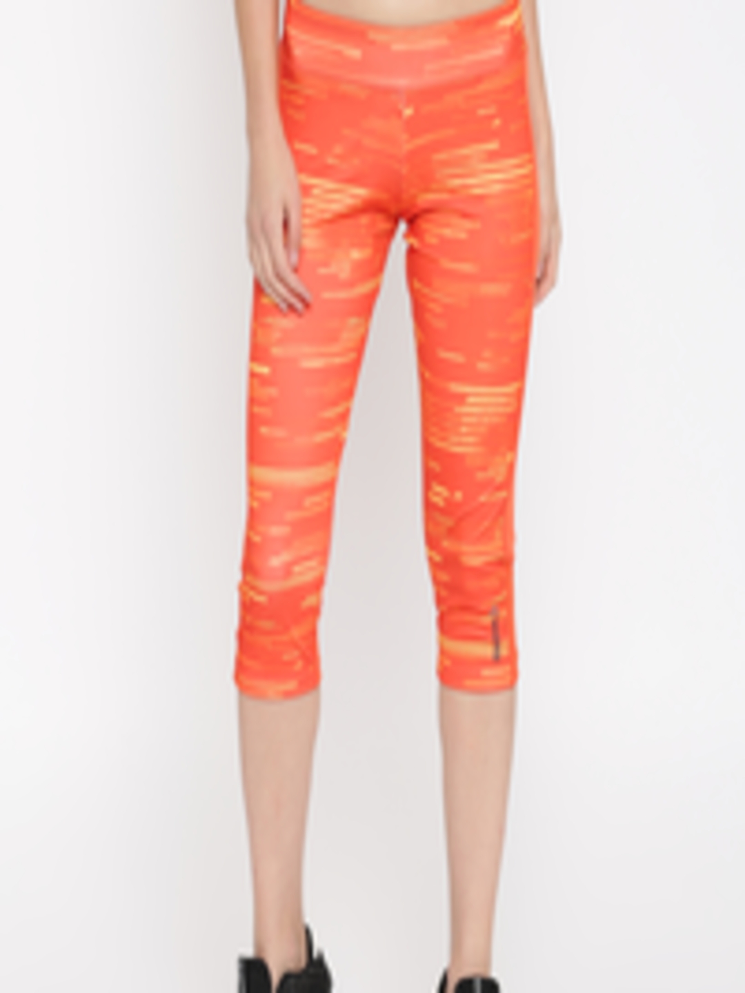 Buy Reebok Women Orange Printed Tight Fit Capris - Capris for Women ...
