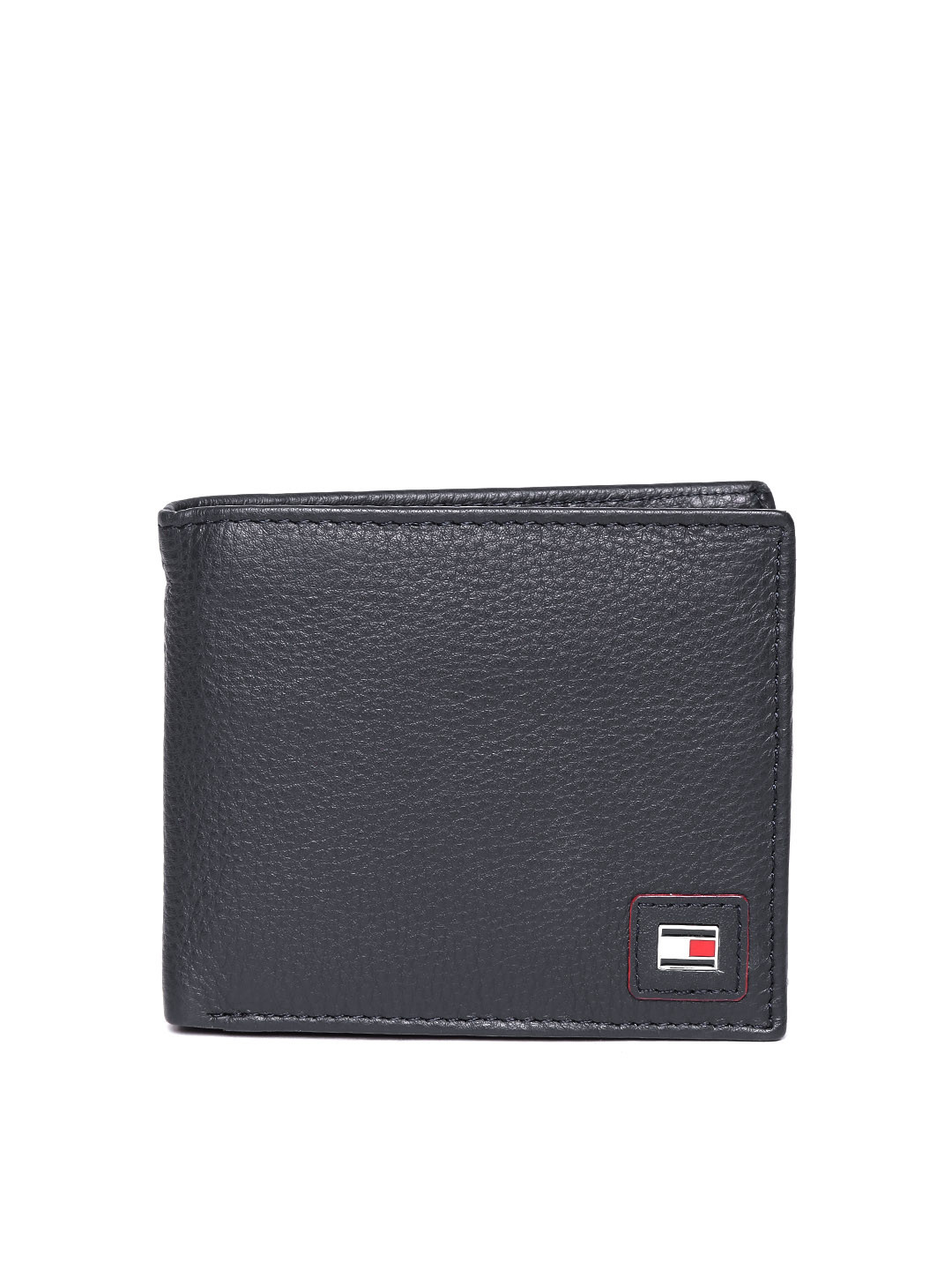 Buy Tommy Hilfiger Men Navy Blue Solid Genuine Leather Two Fold Wallet