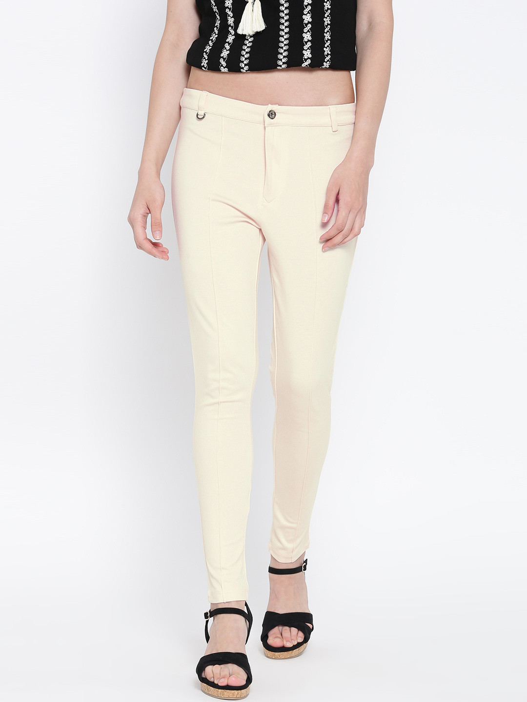 Buy 109F Cream Coloured Jeggings Jeggings for Women 1785099 Myntra