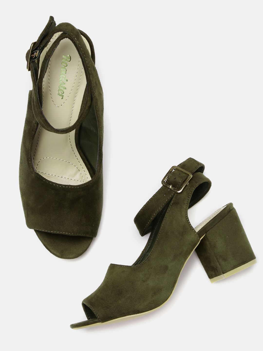 olive green heel sandals