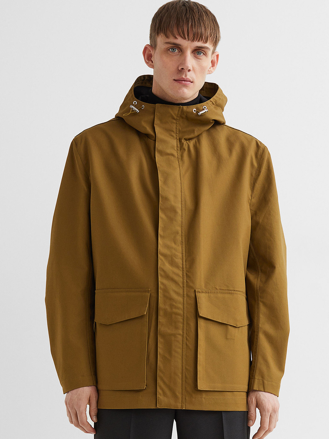 Buy H&M Men Olive Green Water Repellent Parka Jackets for Men