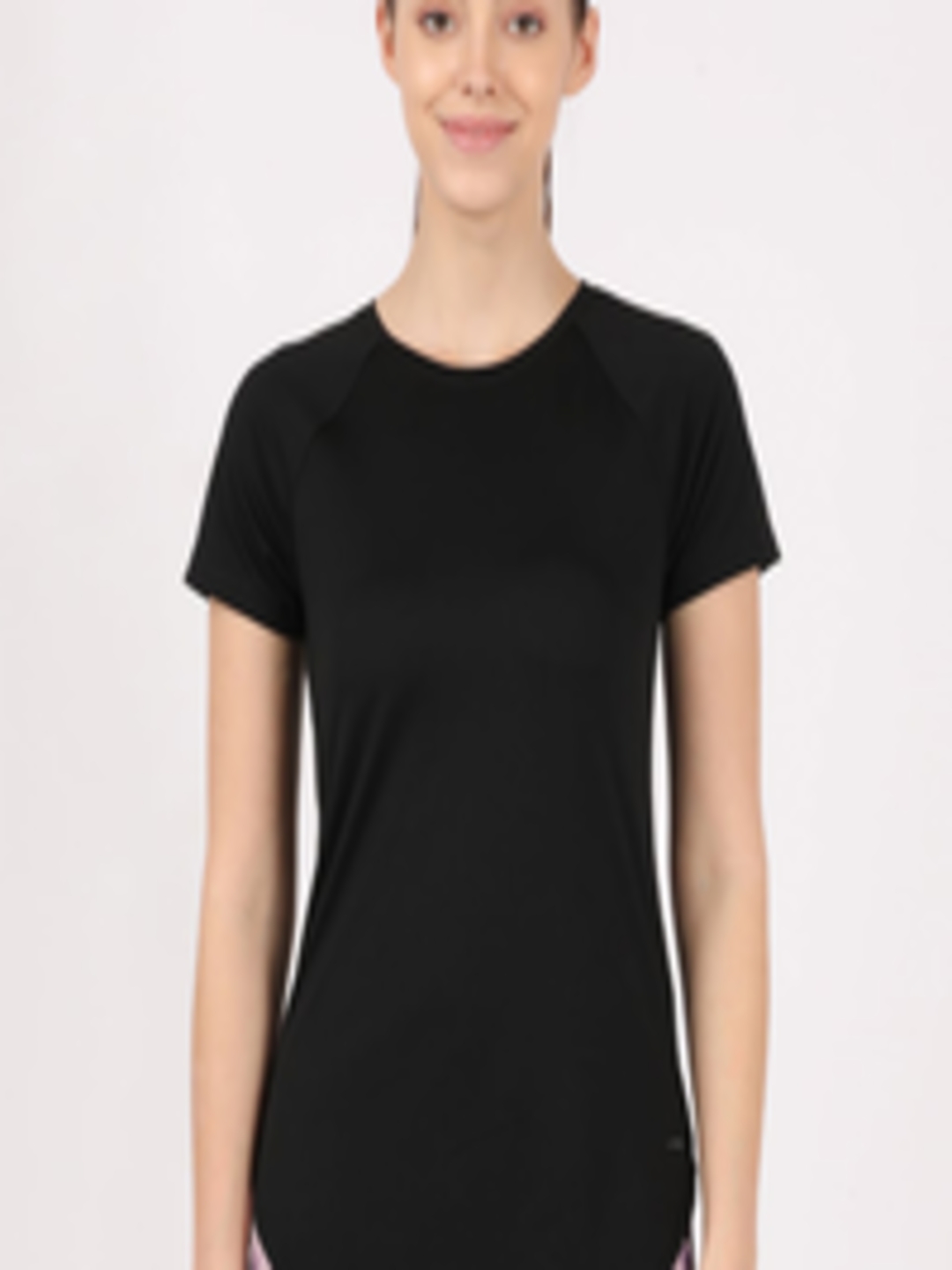 Buy Jockey Women Black Solid T Shirt - Tshirts for Women 17856572 | Myntra