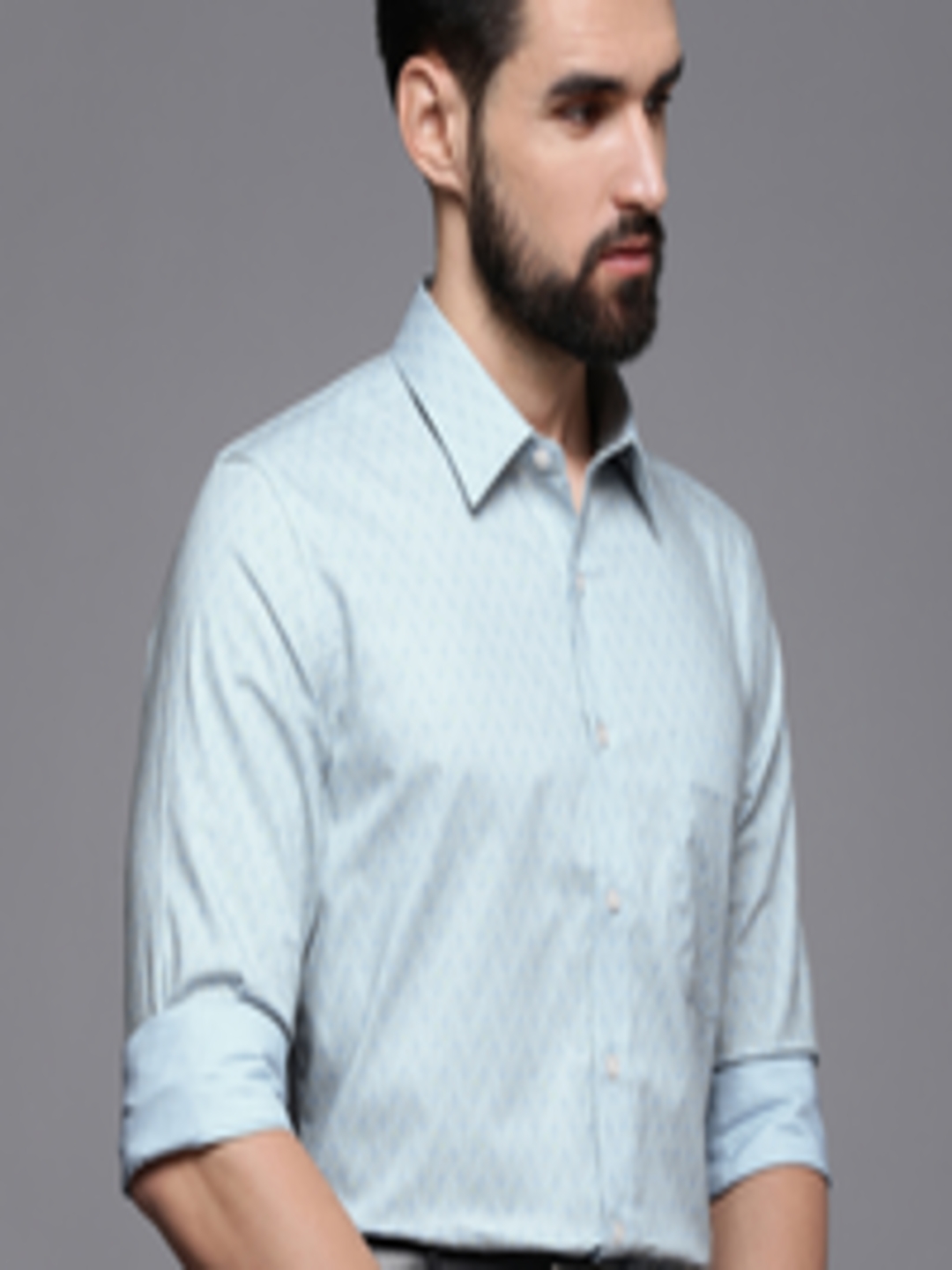 Buy Louis Philippe Men Blue Slim Fit Printed Formal Shirt - Shirts for ...