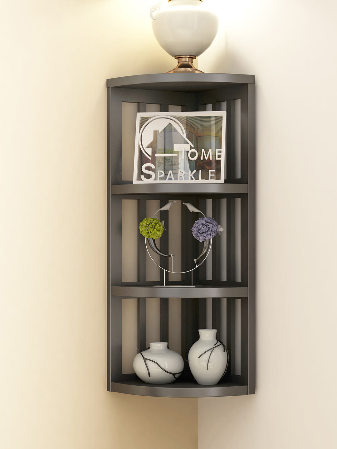 Buy Home Sparkle Black Corner Wall Shelf Wall Shelves for Unisex