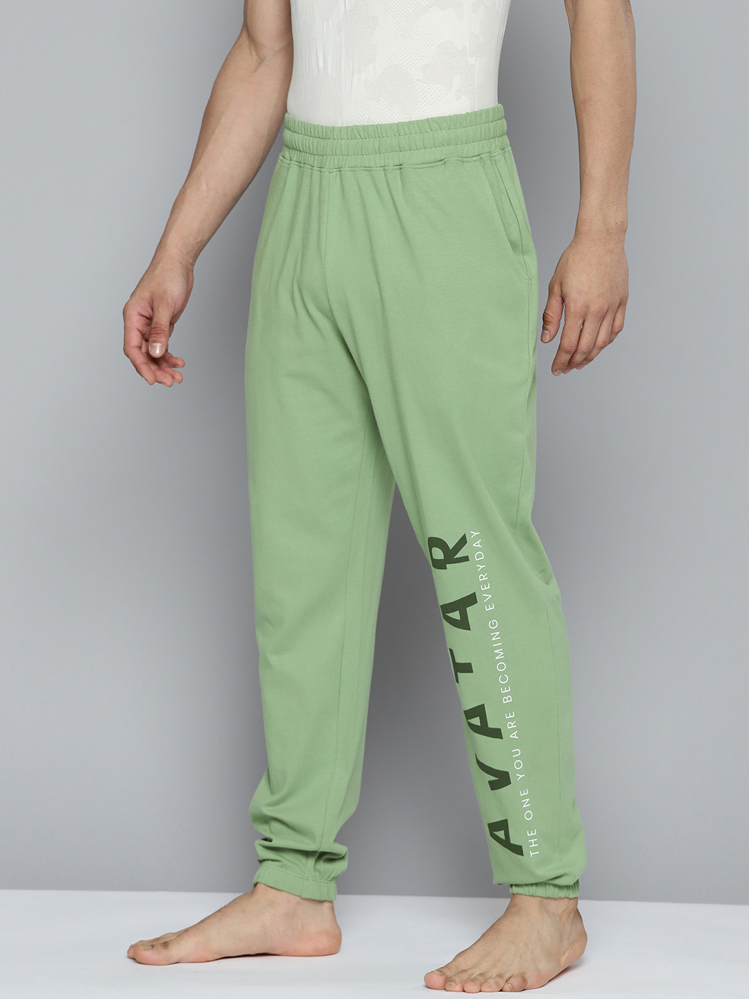 Buy HRX By Hrithik Roshan Men Jade Pure Cotton Printed Yoga Sustainable