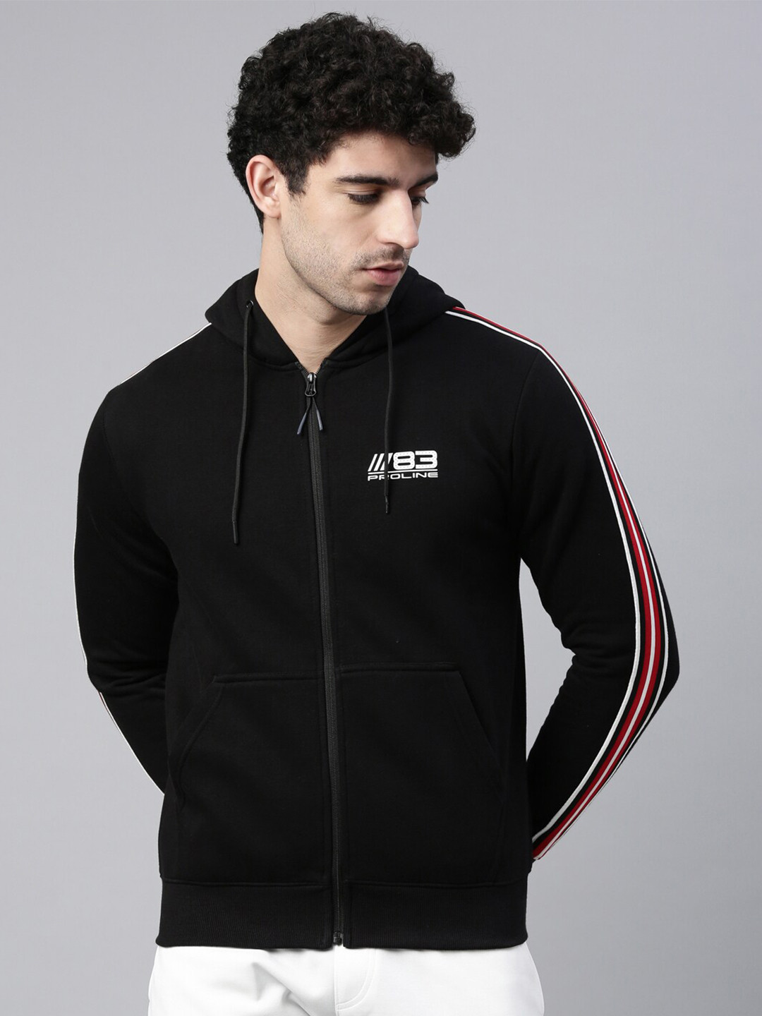 Buy Proline Active Men Black Solid Hooded Sweatshirt Sweatshirts for