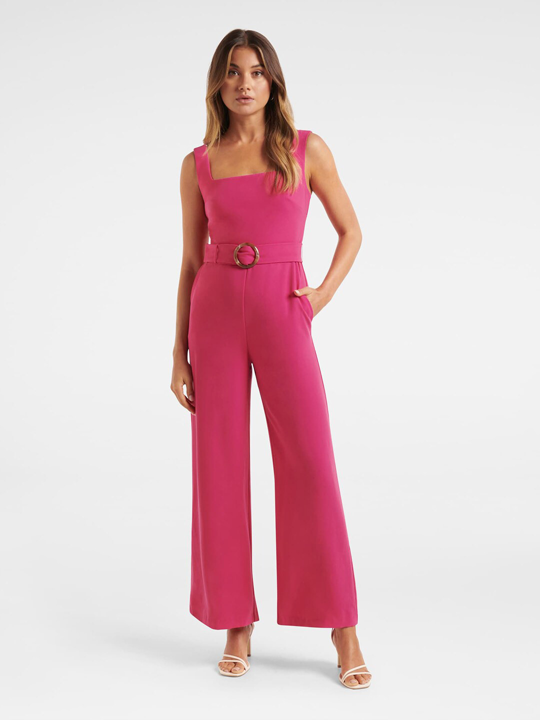 Buy Forever New Pink Basic Jumpsuit Jumpsuit for Women 17863394 Myntra