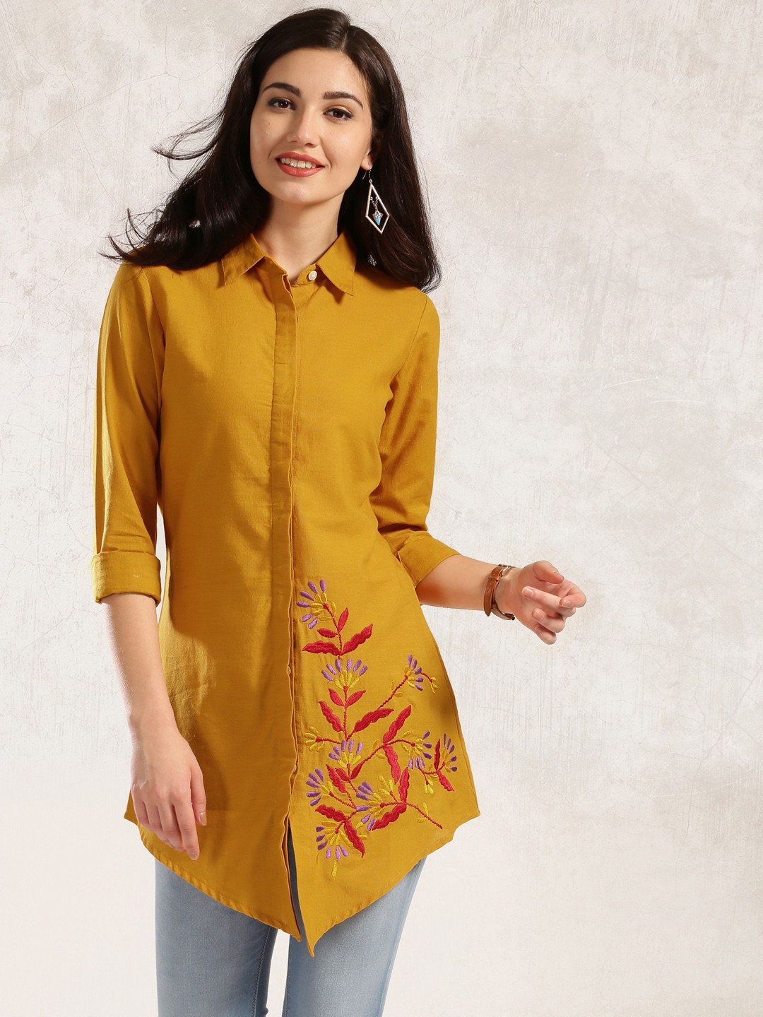 myntra mustard kurti