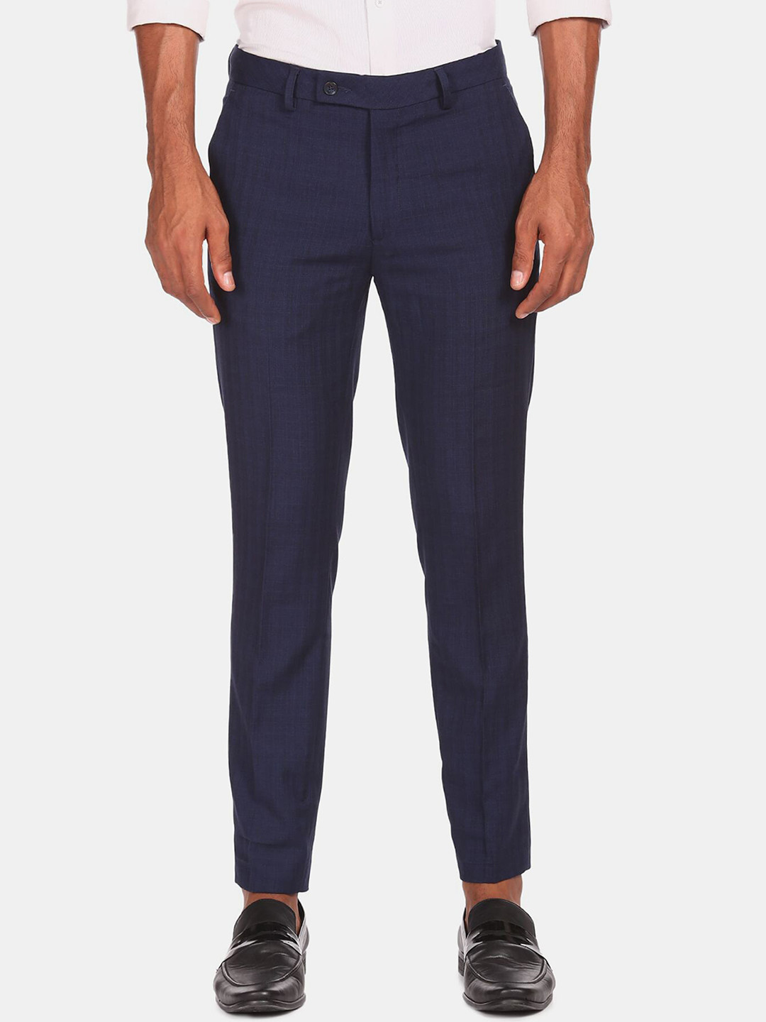 Buy Arrow Men Blue Solid Trousers - Trousers for Men 17865170 | Myntra
