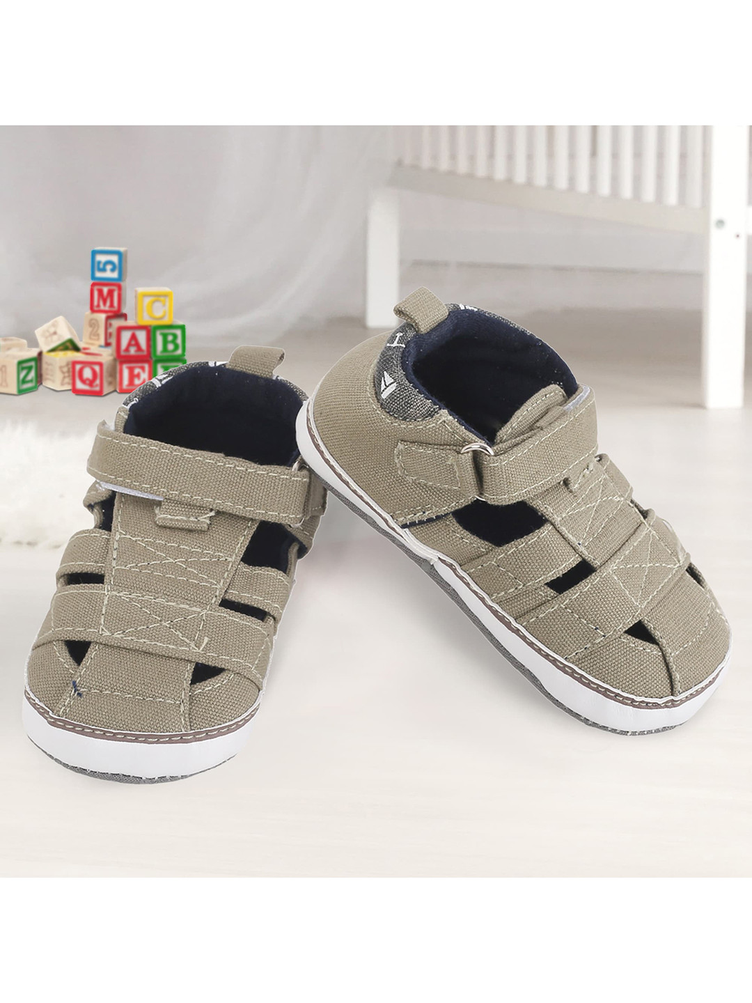 Buy Baby Moo Kids Green Velcro Booties Booties for Unisex Kids