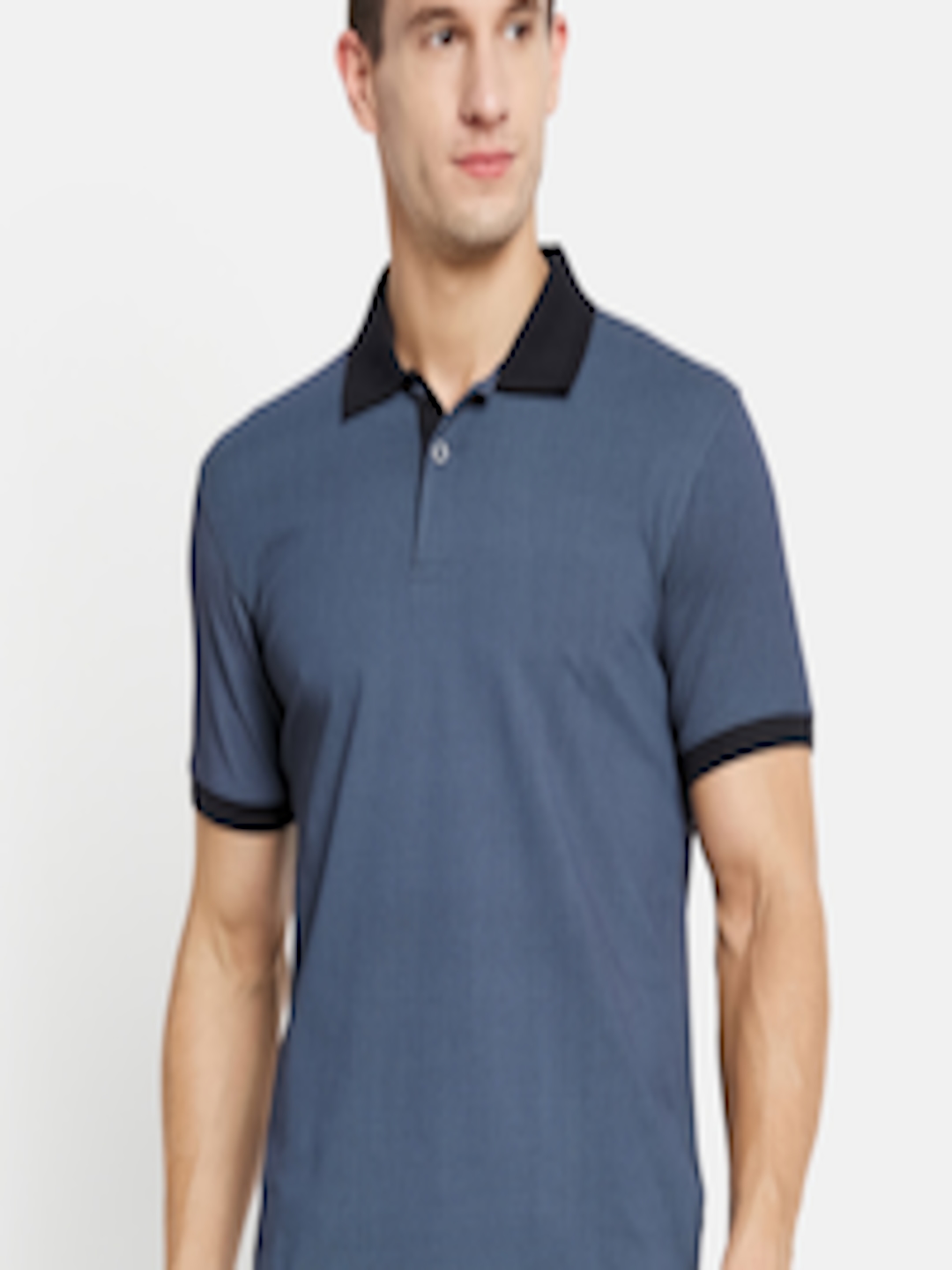 Buy Octave Men Navy Blue Polo Collar Cotton T Shirt - Tshirts for Men ...