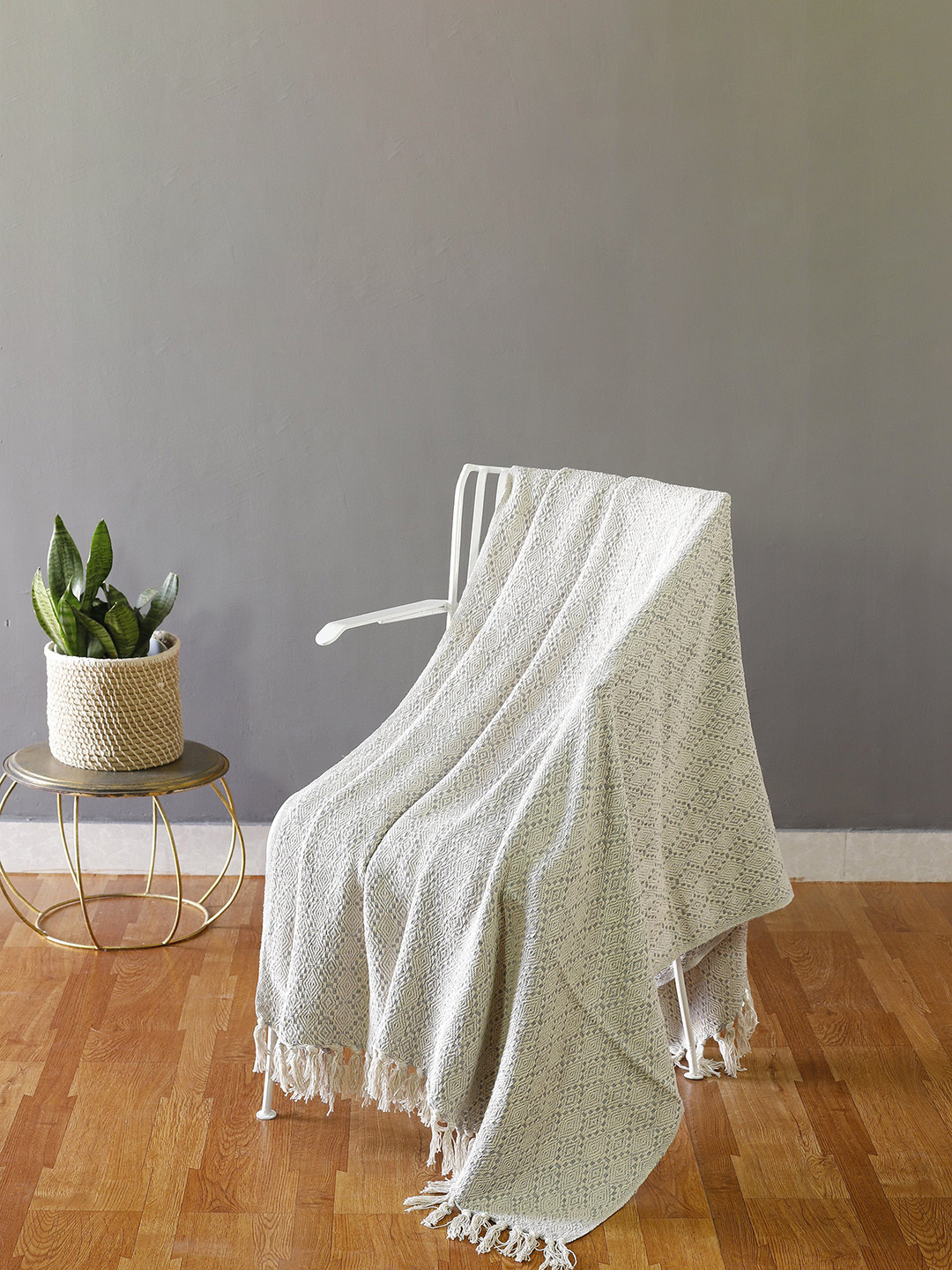 Buy HANDICRAFT PALACE Grey & White Self Design Cotton Knitted Comforter