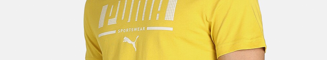 Buy Puma Men Yellow Brand Logo Printed T Shirt - Tshirts for Men ...
