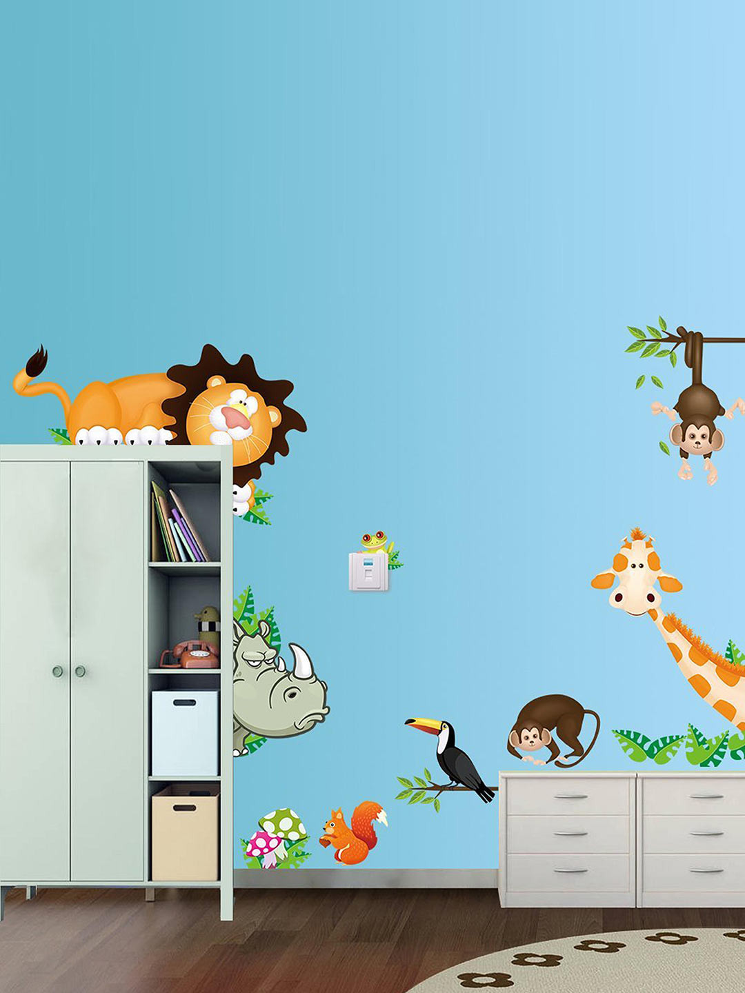 Buy Aspire Multicoloured Cartoon Animals Wall Sticker Decals And