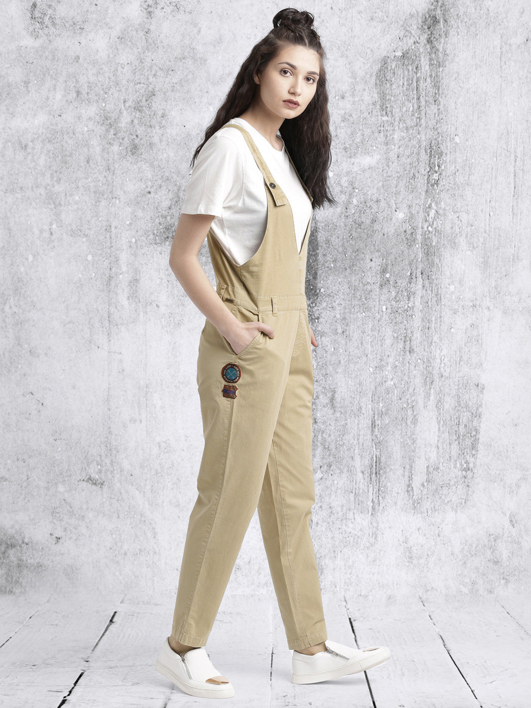 Buy Roadster Women Khaki Dungarees Dungarees for Women 1787842 Myntra