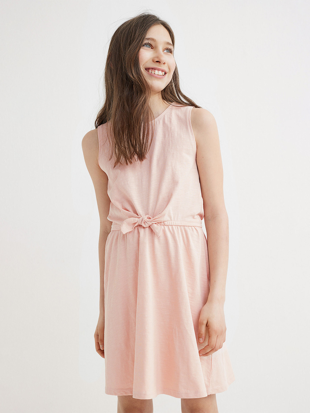Buy H&M Girls Pink Tie Detail Dress Dresses for Girls 17883360 Myntra
