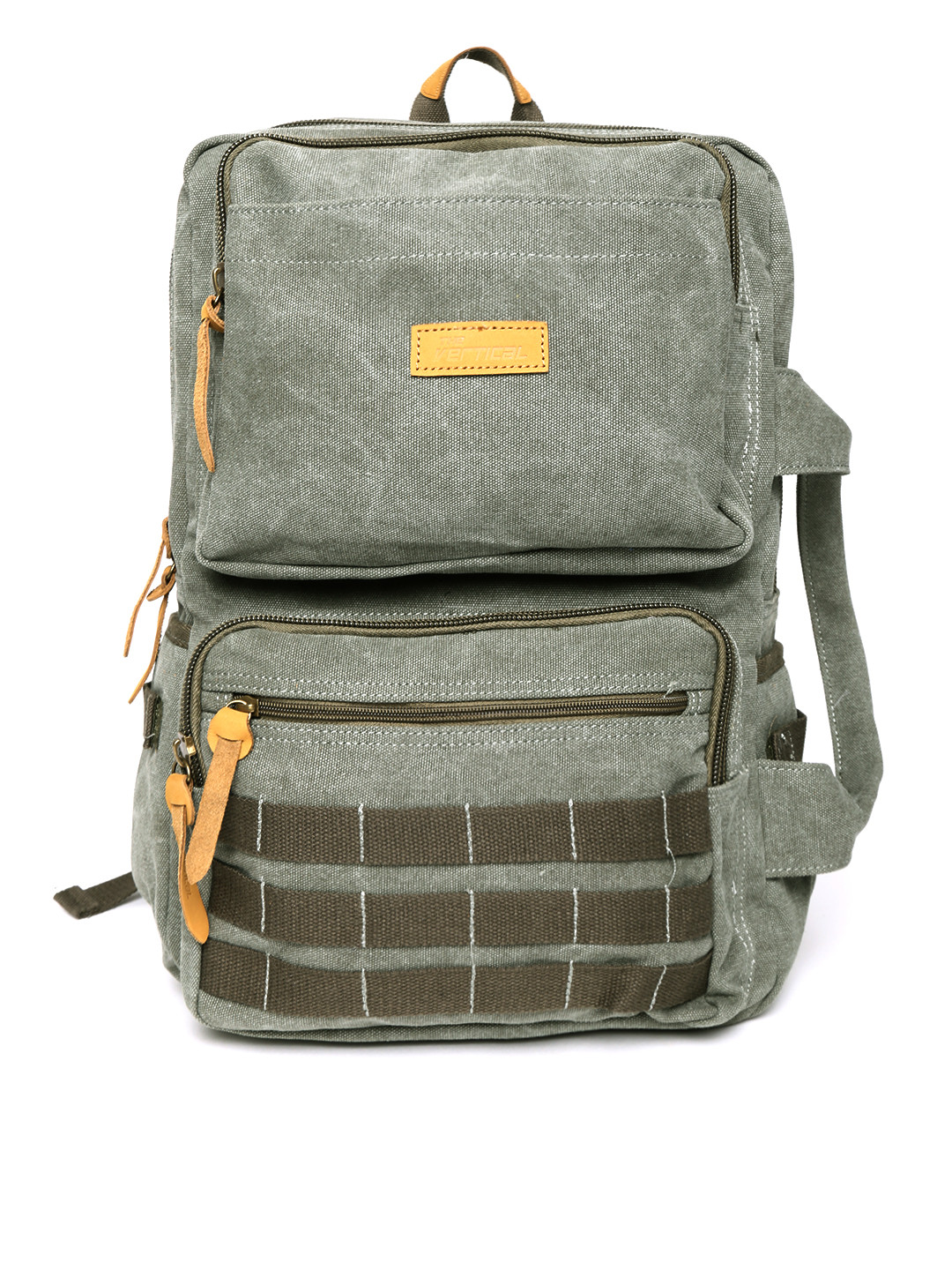 Buy THe VerTicaL Unisex Olive Green Solid Laptop Backpack Backpacks